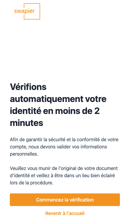 2) Confirmez votre identité