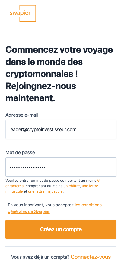 1) Créez votre compte